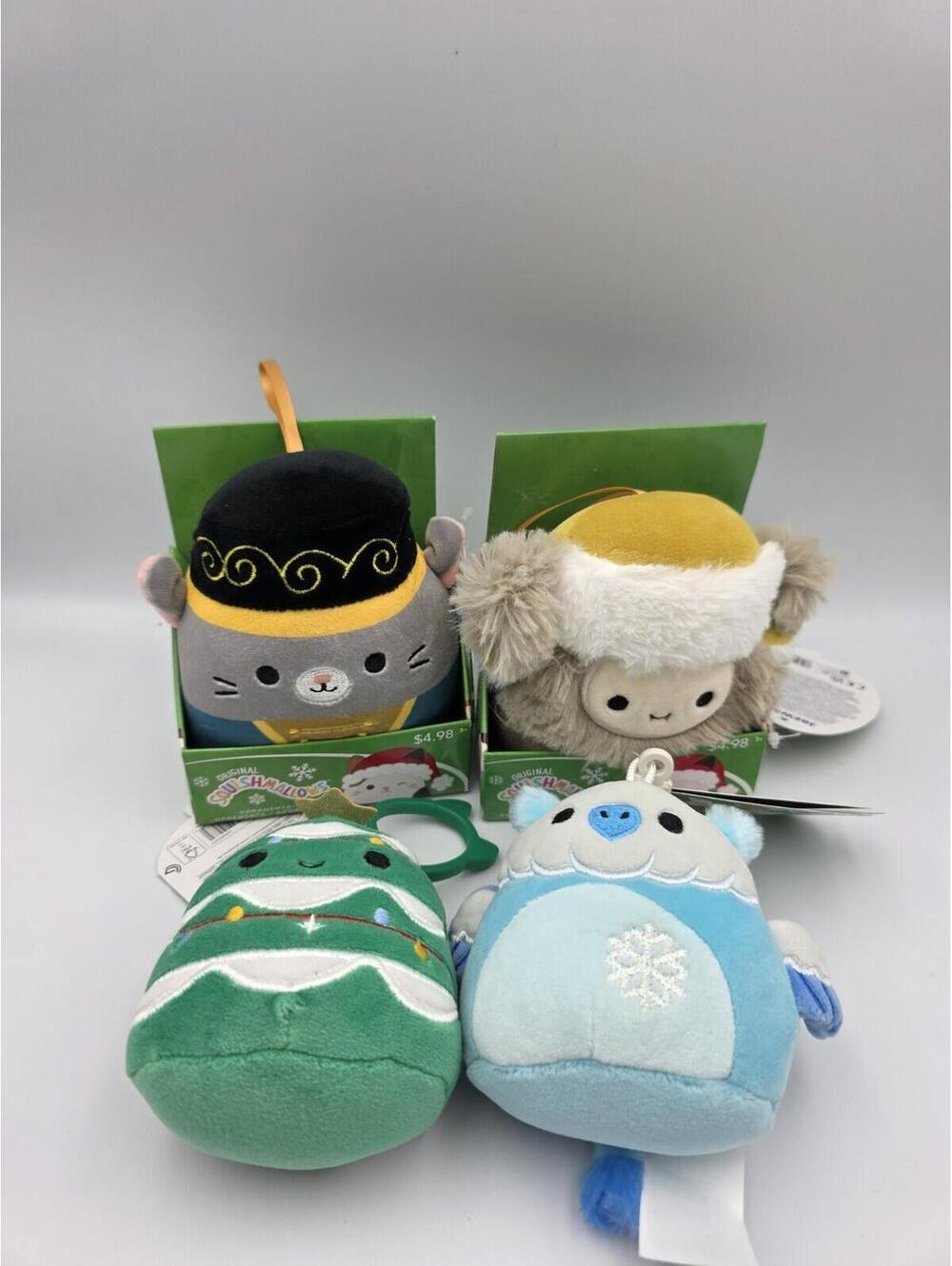 Squishmallows Plush Christmas Ornaments Lot Of 4 - Murray, Dray, Johann, Duane